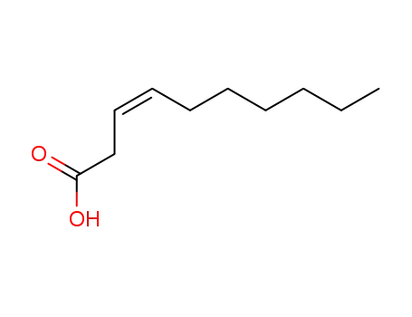 Molecular Structure of 2430-93-5 (cis-3-Decylenic acid)