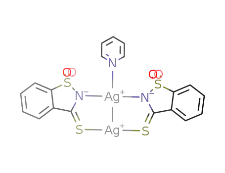 pyridine-bis(μ2-S:N-(1,1-dioxide-1,2-benzoisothiazol-3-thionato-κ2S:N)silver(I))