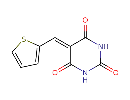 Molecular Structure of 18015-04-8 (5-(thiophen-2-ylmethylidene)pyrimidine-2,4,6(1H,3H,5H)-trione)