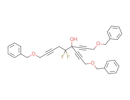 2,2-difluoro-1,1,3-tris(3-benzyloxyprop-1-ynyl)propan-1-ol