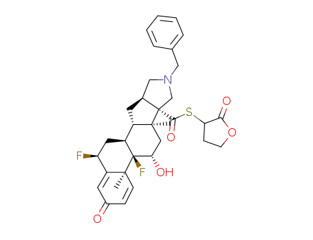 (4aS,4bR,5S,6aS,6bS,9aR,10aS,10bS,12S)-8-Benzyl-4b,12-difluoro-5-hydroxy-4a,6a-dimethyl-2-oxo-2,4b,5,6,6a,7,8,9,9a,10,10a,10b,11,12-tetradecahydro-4aH-8-aza-pentaleno[2,1-a]phenanthrene-6b-carbothioic acid S-(2-oxo-tetrahydro-furan-3-yl) ester