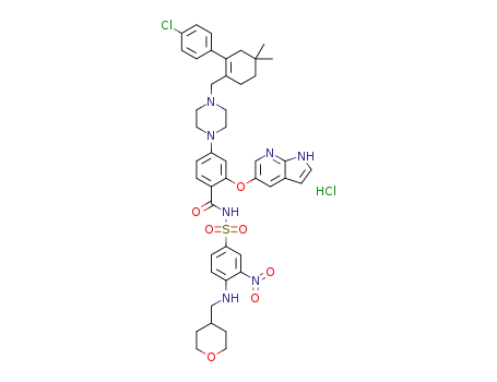 4-(4-{[2-(4-chlorophenyl)-4,4-dimethylcyclohex-1-en-1-yl]methyl}piperazin-1-yl)-N-({3-nitro-4-[(tetrahydro-2H-pyran-4-ylmethyl)amino]phenyl}sulfonyl)-2-(1H-pyrrolo[2,3-b]pyridin-5-yloxy)benzamide hydrochloride