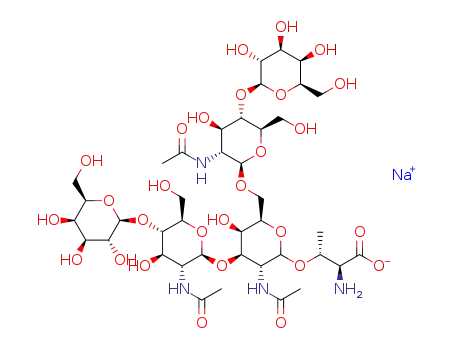 sodium O3-[β-D-galactopyranosyl-(1->4)-2-acetamido-2-deoxy-β-D-glucopyranosyl-(1->3)-(β-D-galactopyranosyl-(1->4)-2-acetamido-2-deoxy-β-D-glucopyranosyl-(1->6))-2-acetamido-2-deoxy-D-galactopyranosyl]-L-threonate