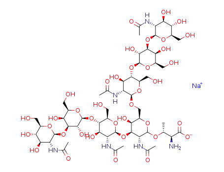 sodium O3-[2-acetamido-2-deoxy-β-D-glucopyranosyl-(1->3)-β-D-galactopyranosyl-(1->4)-2-acetamido-2-deoxy-β-D-glucopyranosyl-(1->3)-(2-acetamido-2-deoxy-β-D-glucopyranosyl-(1->3)-β-D-galactopyranosyl-(1->4)-2-acetamido-2-deoxy-β-D-glucopyranosyl-(1->6))-2-acetamido-2-deoxy-D-galactopyranosyl]-L-threonate