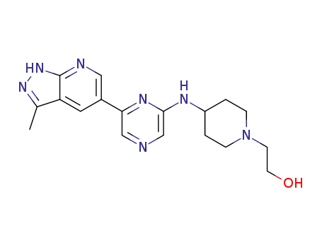 2-(4-((6-(3-methyl-1H-pyrazolo[3,4-b]pyridin-5-yl)pyrazin-2-yl)amino)piperidin-1-yl)ethanol