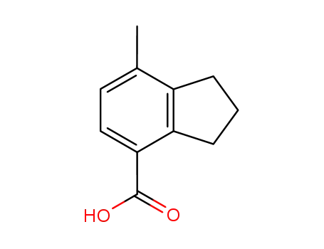 Molecular Structure of 71042-74-5 (2,3-Dihydro-7-methyl-1H-indene-4-carboxylic acid)