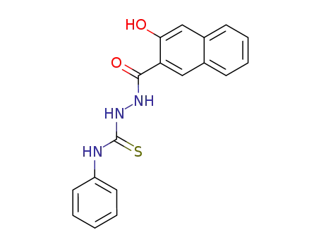 Molecular Structure of 54417-21-9 (2-Naphthalenecarboxylic acid, 3-hydroxy-,
2-[(phenylamino)thioxomethyl]hydrazide)