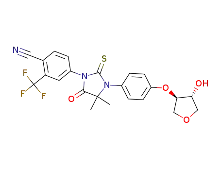 4-(3-(4-(((3R,4R/3S,4S)-4-hydroxytetrahydrofuran-3-yl)oxy)phenyl)-4,4-dimethyl-5-oxo-2-thioxoimidazolidin-1-yl)-2-(trifluoromethyl)benzonitrile