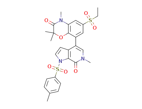 6-(ethylsulfonyl)-2,2,4-trimethyl-8-{6-methyl-1-[(4-methylphenyl)sulfonyl]-7-oxo-6-dihydro-1H-pyrrolo[2,3-c]pyrid-4-yl}-2H-1,4-benzoxazin-3(4H)-one