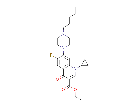 1-cyclopropyl-6-fluoro-4-oxo-7-(4-pentylpiperazin-1-yl)-1,4-dihydroquinoline-3-carboxylate ethyl ester