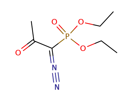 Molecular Structure of 21047-57-4 (Phosphonic acid, (1-diazo-2-oxopropyl)-, diethyl ester)