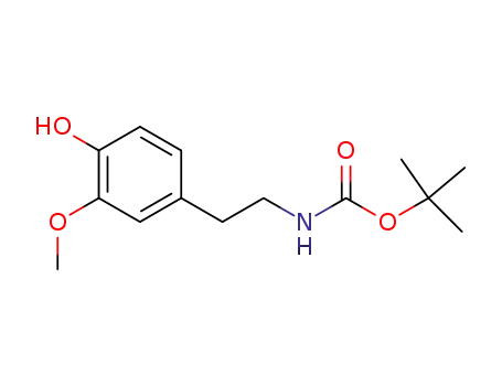 Molecular Structure of 23699-77-6 (tert-butyl 4-hydroxy-3-methoxyphenethylcarbamate)