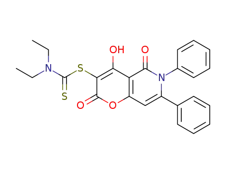 3-diethylaminothiocarbonylthio-4-hydroxy-6,7-diphenyl-2H-pyrano[3,2-c]pyridine-2,5-dione