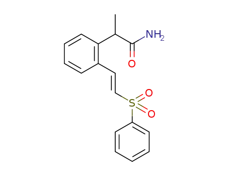 (E)-2-[2-(2-benzenesulfonylvinyl)phenyl]propionamide