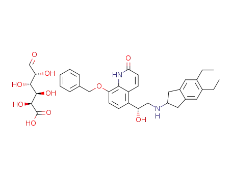 5-[(R)-2-(5,6-diethylindan-2-yl-amino)-1-hydroxyethyl]-8-benzyloxy-(1H)-quinolin-2-one galacturonic acid