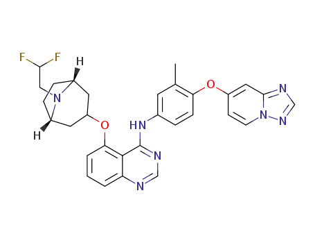 N-(4-([1,2,4]triazolo[1,5-a]pyridin-7-yloxy)-3-methylphenyl)-5-(((1R,5S)-8-(2,2-difluoroethyl)-8-azabicyclo[3.2.1]octan-3-yl)oxy)quinazolin-4-amine