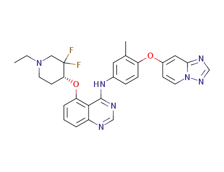 (R)-N-(4-([1,2,4]triazolo[1,5-a]pyridin-7-yloxy)-3-methylphenyl)-5-((1-ethyl-3,3-difluoropiperidin-4-yl)oxy)quinazolin-4-amine