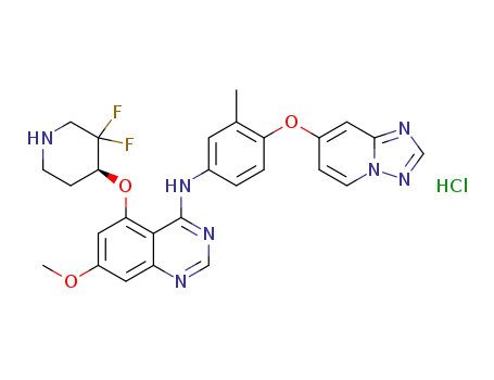 (S)-N-(4-([1,2,4]triazolo[1,5-a]pyridin-7-yloxy)-3-methylphenyl)-5-((3,3-difluoropiperidin-4-yl)oxy)-7-methoxyquinazolin-4-amine hydrogen chloride salt