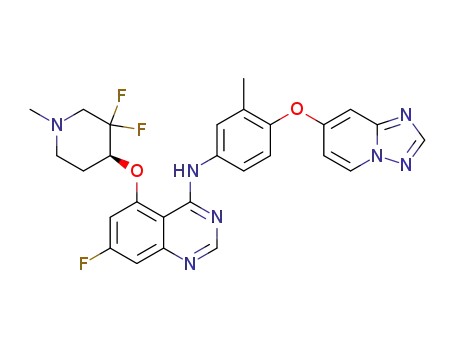 (S)-N-(4-([1,2,4]triazolo[1,5-a]pyridin-7-yloxy)-3-methylphenyl)-5-((3,3-difluoro-1-methylpiperidin-4-yl)oxy)-7-fluoroquinazolin-4-amine