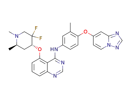N-(4-([1,2,4]triazolo[1,5-a]pyridin-7-yloxy)-3-methylphenyl)-5-(((2R,4R)-5,5-difluoro-1,2-dimethylpiperidin-4-yl)oxy)quinazolin-4-amine