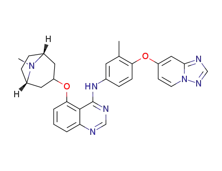 N-(4-([1,2,4]triazolo[1,5-a]pyridin-7-yloxy)-3 -methylphenyl)-5-((( 1R,3 s,5 S)-8-methyl-8-azabicyclo[3 .2.1 ]octan-3 -yl)oxy)quinazolin-4-amine