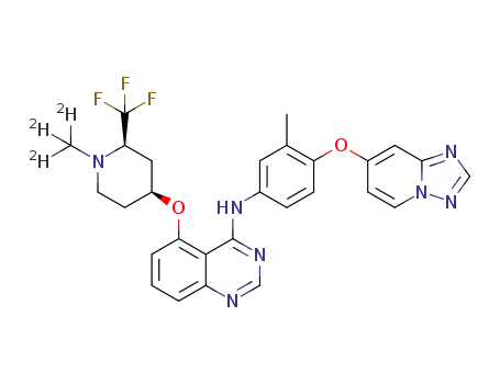 (±)-N-(4-([1,2,4]triazolo[1,5-a]pyridin-7-yloxy)-3-methylphenyl)-5-(((2R,4S)-1-(methyl-d3)-2-(trifluoromethyl)piperidin-4-yl)oxy)quinazolin-4-amine
