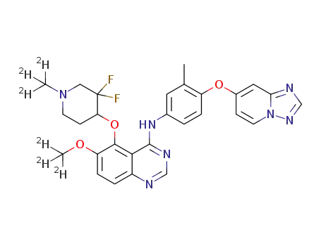 (±)-N-(4-([1,2,4]triazolo[1,5-a]pyridin-7-yloxy)-3-methylphenyl)-5-((3,3-difluoro-1-(methyl-d3)piperidin-4-yl)oxy)-6-(methoxy-d3)quinazolin-4-amine