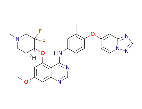(±)-N-(4-([1,2,4]triazolo[1,5-a]pyridin-7-yloxy)-3-methylphenyl)-5-((3,3-difluoro-1-methylpiperidin-4-yl-4-d)oxy)-7-methoxyquinazolin-4-amine