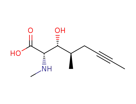 Molecular Structure of 124562-10-3 (6-Octynoic acid, 3-hydroxy-4-methyl-2-(methylamino)-)