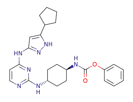 phenyl ((1R,4R)-4-((4-((5-cyclopentyl-1H-pyrazol-3-yl)amino)pyrimidin-2-yl)amino)cyclohexyl)carbamate