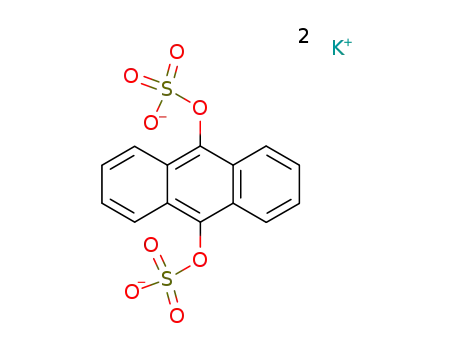 Molecular Structure of 86370-22-1 (9,10-Anthracenediol, bis(hydrogen sulfate), dipotassium salt)