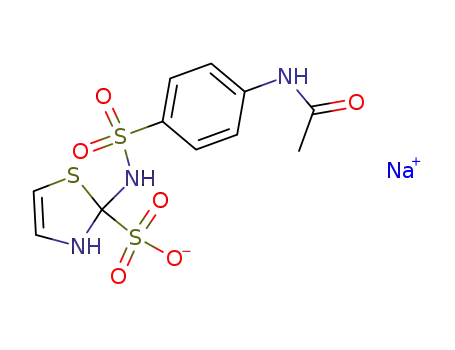 2-[(N-acetyl-sulfanilyl)-amino]-2,3-dihydro-thiazole-2-sulfonic acid ; sodium-salt