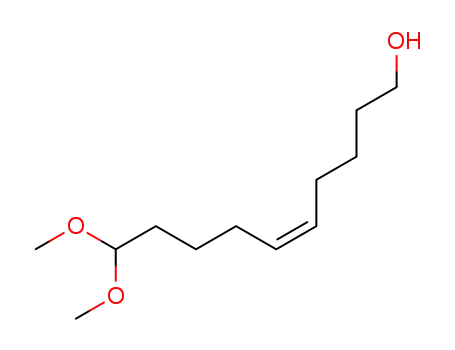 Molecular Structure of 97943-47-0 (5-Decen-1-ol, 10,10-dimethoxy-, (Z)-)