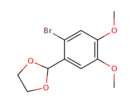 Molecular Structure of 103477-58-3 (1,3-Dioxolane, 2-(2-bromo-4,5-dimethoxyphenyl)-)