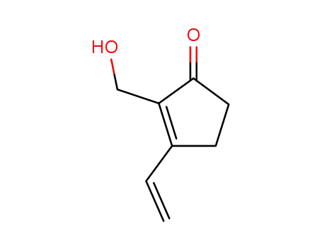 Molecular Structure of 114908-59-7 (2-Cyclopenten-1-one, 3-ethenyl-2-(hydroxymethyl)-)