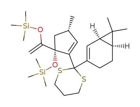 2-<(1R,4S)-4-methyl-1-(trimethylsiloxy)-1-(1-(trimetylsiloxy)vinyl)-2-cyclopenten-2-yl>-2-<(1R,6S)-7,7-dimethylbicyclo<4.1.0>hept-2-yl>-1,3-dithiacyclohexane