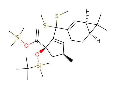 (1R,6S)-3-{[(3S,5R)-5-(tert-Butyl-dimethyl-silanyloxy)-3-methyl-5-(1-trimethylsilanyloxy-vinyl)-cyclopent-1-enyl]-bis-methylsulfanyl-methyl}-7,7-dimethyl-bicyclo[4.1.0]hept-2-ene