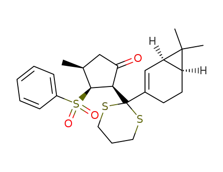 2-<(2R,3S,4S)-4-methyl-1-oxo-3-(phenylsulfonyl)-2-cyclopentyl>-2-<(1R,6S)-7,7-dimethylbicyclo<4.1.0>hept-2-en-3-yl>-1,3-dithiacyclohexane