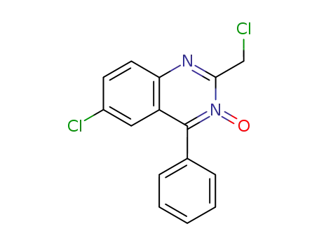 Molecular Structure of 5958-24-7 (6-CHLORO-2-(CHLOROMETHYL)-3-OXIDO-4-PHENYL-QUINAZOLINE)