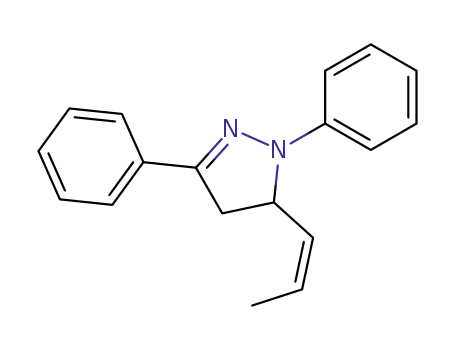 Molecular Structure of 87995-84-4 (1H-Pyrazole, 4,5-dihydro-1,3-diphenyl-5-(1-propenyl)-, (Z)-)
