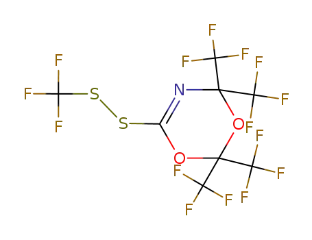 <2,2,4,4-Tetrakis(trifluormethyl)-4H-1,3,5-dioxazin-6-yl>(trifluormethyl)disulfan