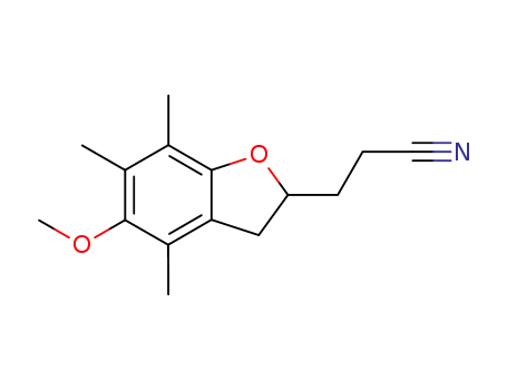 (+/-)-β-(2,3-dihydro-5-methoxy-4,6,7-trimethyl-2-benzofuranyl)propionitrile