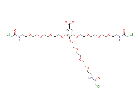Molecular Structure of 168640-86-6 (Benzoic acid,
3,4,5-tris[(14-chloro-13-oxo-3,6,9-trioxa-12-azatetradec-1-yl)oxy]-,
methyl ester)