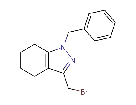 Molecular Structure of 174180-38-2 (1H-Indazole, 3-(bromomethyl)-4,5,6,7-tetrahydro-1-(phenylmethyl)-)