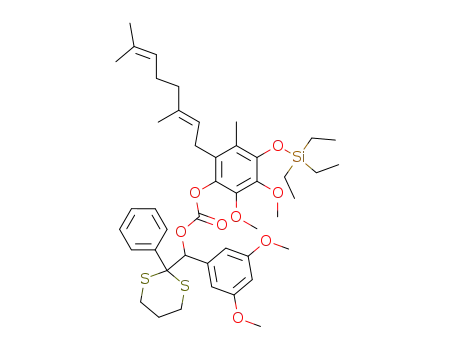 Carbonic acid (3,5-dimethoxy-phenyl)-(2-phenyl-[1,3]dithian-2-yl)-methyl ester 2-((E)-3,7-dimethyl-octa-2,6-dienyl)-5,6-dimethoxy-3-methyl-4-triethylsilanyloxy-phenyl ester