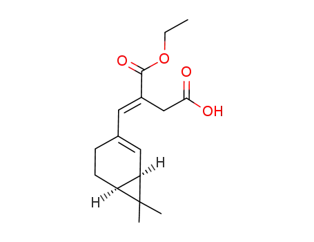 2-[1-((1R,6S)-7,7-Dimethyl-bicyclo[4.1.0]hept-2-en-3-yl)-meth-(E)-ylidene]-succinic acid 1-ethyl ester
