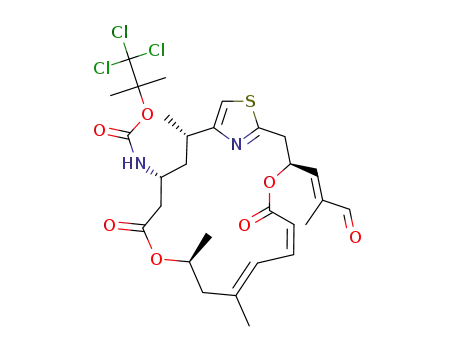 ((6Z,8E)-(3S,11S,15R,17S)-9,11,17-trimethyl-3-((E)-2-methyl-3-oxopropenyl)-5,13-dioxo-4,12-dioxa-20-thia-21-azabicyclo[16.2.1]heneicosa-1(21),6,8,18-tetraen-15-yl)carbamic acid 2,2,2-trichloro-1,1-dimethyl ester