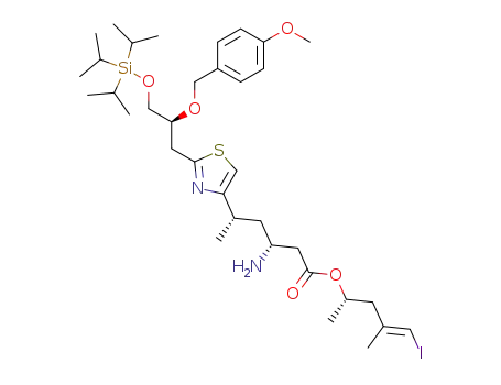 (3R,5S)-3-Amino-5-{2-[(S)-2-(4-methoxy-benzyloxy)-3-triisopropylsilanyloxy-propyl]-thiazol-4-yl}-hexanoic acid (E)-(S)-4-iodo-1,3-dimethyl-but-3-enyl ester