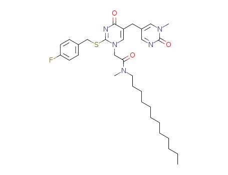 N-dodecyl-2-[2-(4-fluoro-benzylsulfanyl)-5-(1-methyl-2-oxo-1,2-dihydro-pyrimidin-5-ylmethyl)-4-oxo-4H-pyrimidin-1-yl]-N-methyl-acetamide