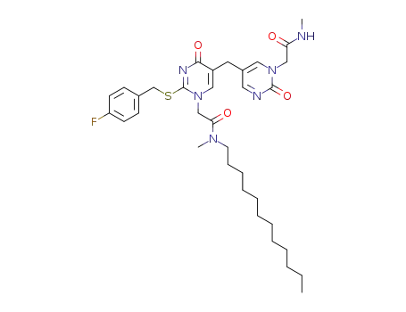N-dodecyl-2-[2-(4-fluoro-benzylsulfanyl)-5-(1-methylcarbamoylmethyl-2-oxo-1,2-dihydro-pyrimidin-5-ylmethyl)-4-oxo-4H-pyrimidin-1-yl]-N-methyl-acetamide